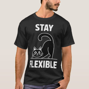 Camiseta Mantenha-se Flexível Citação Divertida de Yoga Gat