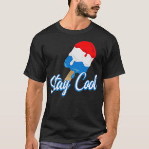 Camiseta Mantenha-se Legal, branco-vermelho-e-azul, em form