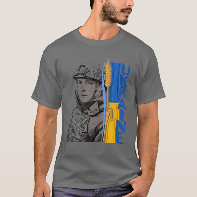 Camiseta Mantenha-Se Na Ucrânia Volodymyr Zelensky Presiden (Frente)