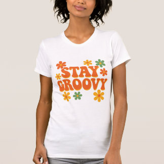 Camiseta Mantenha-se no design de força da flor retrô marga