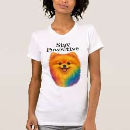 Camiseta Mantenha-Se Pawsivel Arco-Íris