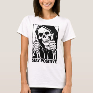 Camiseta Mantenha-Se Positivo, Halloween, De Ceifador De Es