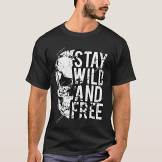 Camiseta Mantenha-se selvagem e livre, Teto do Crânio