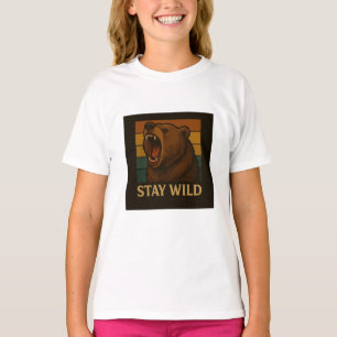 Camiseta Mantenha-se selvagem Vintage Animal Graphic for Na