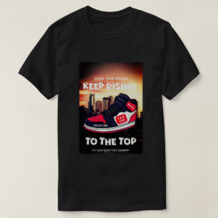 Camiseta Mantenha-se Subindo ao Topo Logotipo Cinematográfi