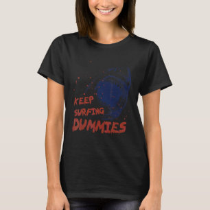 Camiseta Mantenha-se Surfando Bonecos Tubarão Assustador Vi