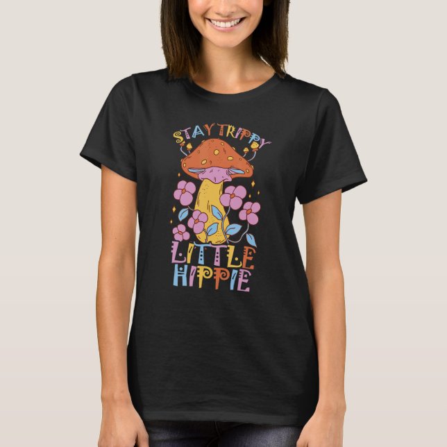 Camiseta Mantenha-Se Trippy Hippie Mycologia E Mu Mágico (Frente)