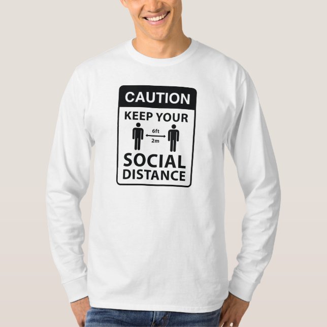 Camiseta Mantenha sua distância social (Frente)