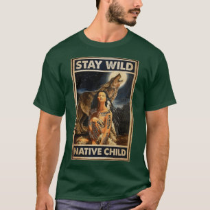 Camiseta Mantenha uma criança nativa americana selvagem com