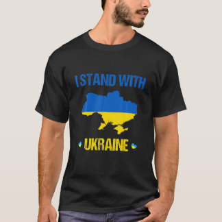 Camiseta Mantenho-Me Com A Bandeira Ucraniana Que Apoia O R
