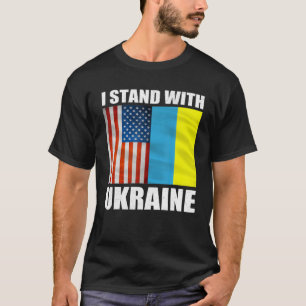 Camiseta Mantenho-Me Com A Bandeira Ucraniana Que Apoia O R