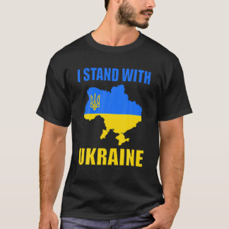 Camiseta Mantenho O Mapa Da Ucrânia E A Bandeira Ucraniana