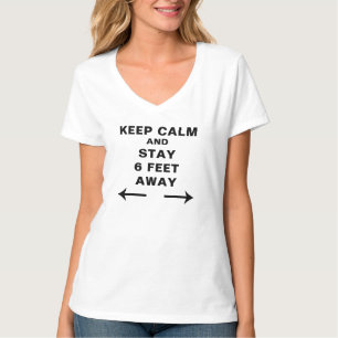 CAMISETA MANTER A CALMA E FICAR A 6 PÉS DE DISTÂNCIA<----