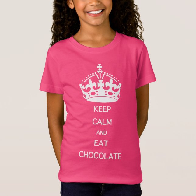 Camiseta MANTER CALM COMER e COMER CHOCOLATE (Frente)