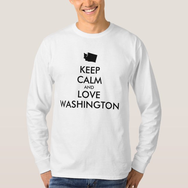 Camiseta MANTER CALM e AMOR personalizáveis WASHINGTON (Frente)