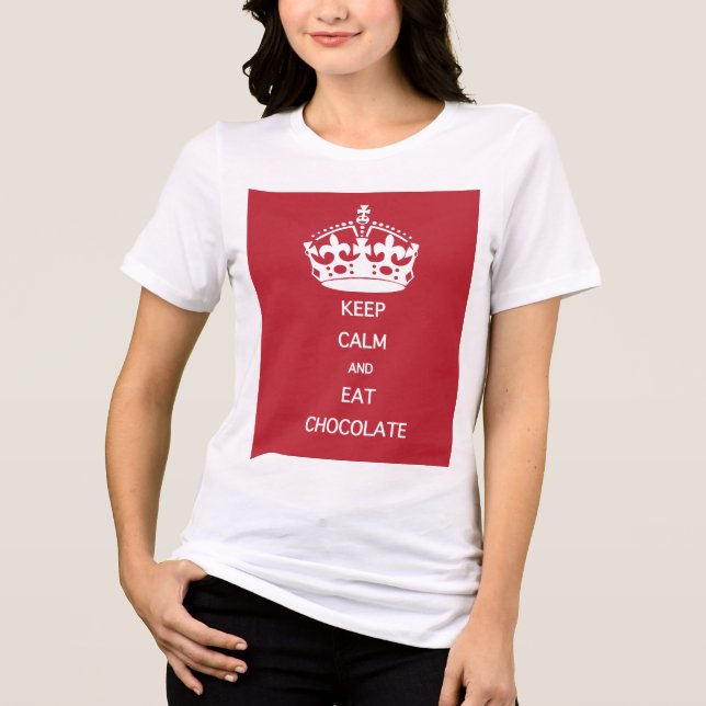 CAMISETA MANTER CALMA COMER CHOCOLATE (Frente)