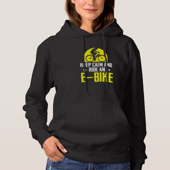 Camiseta Manter Calma E Circular Uma Bicicleta Elétrica De  (Frente)
