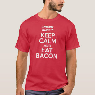 Camiseta Manter Calma e Comer Bacon