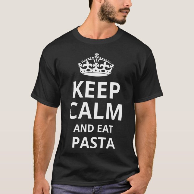 Camiseta Manter Calma e Comer Massas alimentícias (Frente)