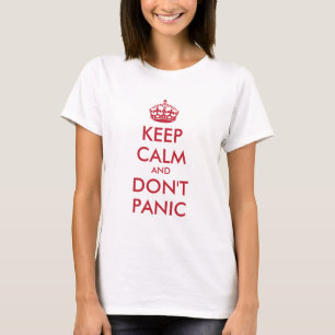 Camiseta Manter calma e não entrar em pânico - texto pers