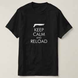 Camiseta "Manter Calma e RECARREGAR"