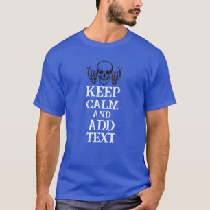 Camiseta Manter Calma Foto Personalizada e Texto Azul