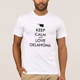 Camiseta Manter calmo e amar OKLAHOMA personalizável