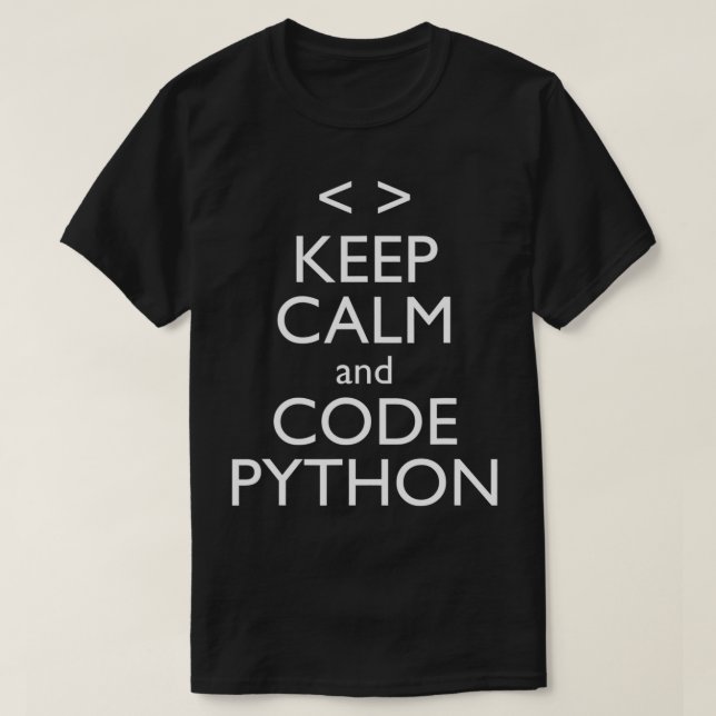 Camiseta Manter Calmo e Código Python Coder (Frente do Design)