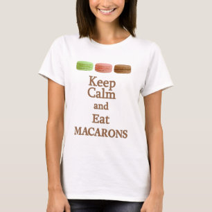 Camiseta Manter Calmo e Comer Macarões