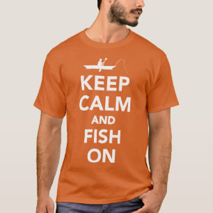 Camiseta Manter Calmo e pescar na pesca de Kayak