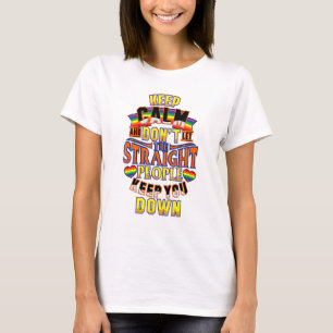 Camiseta Manter Calmo Orgulho Lgbt Pansexual Arco-Íris