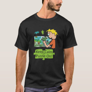 Camiseta Manter Calmo Quebra-cabeça de Jigsaw
