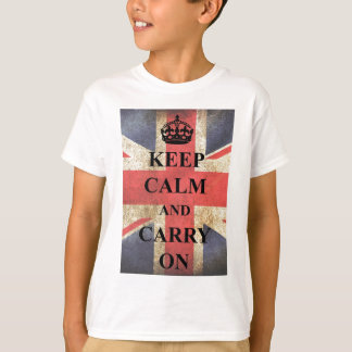 Camiseta Manter O Carregar Calmo Na Bandeira Britânica