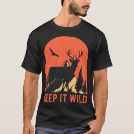 Camiseta manter selvagem gráfico de caminhada