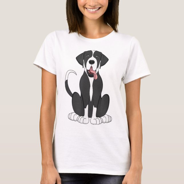 Camiseta Mantle Great Dane Para Homens Mulheres Cachorro Do (Frente)