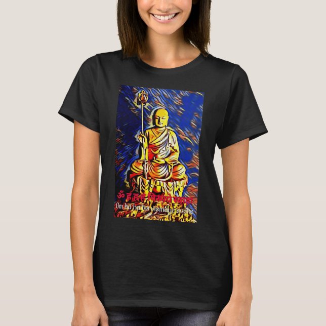 Camiseta Mantra budista Ksitigarbha Bodhisattva Devanagari (Frente)