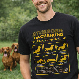 Camiseta Manual de Treinamento de Dachshund Teimoso Arte de