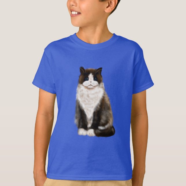 Camiseta manx cat bi-color (Frente)