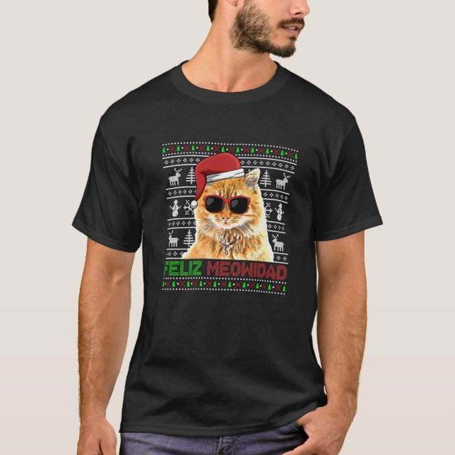 Camiseta Manx Cat Feliz Meowidad Funny Christmas (Frente)