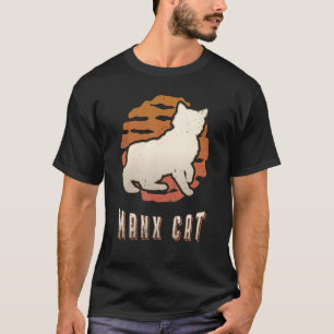 Camiseta Manx Cat Vintage Retro Classic Animal Sunset