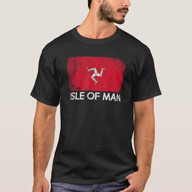 Camiseta Manx Flag Vintage feito em Isle Gift (Frente)
