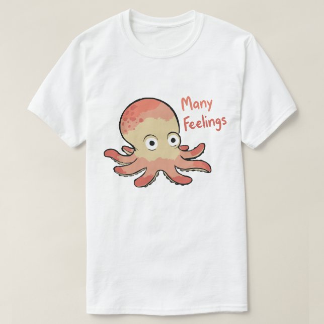 Camiseta Many Feelings Octopus (Frente do Design)