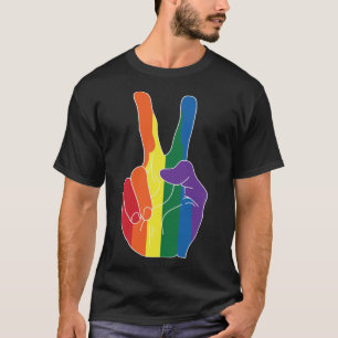 Camiseta Mão Arco-Íris pela Paz, Orgulho gay Mês LGBT