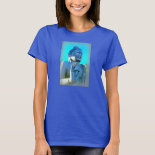 Camiseta mão azul do mudra de buddha