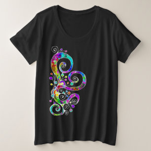 Camiseta Mão Cardíaca Espiral Pintada Design 2