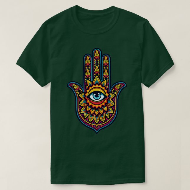 Camiseta Mão Com Um Olho Cinco Dedos (Frente do Design)