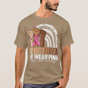 Camiseta Mão das Mulheres Em outubro vestimos cancer rosa