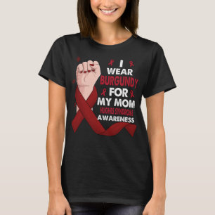 Camiseta Mão de Boxing Eu Visto Borgonha Para A Minha Mãe H