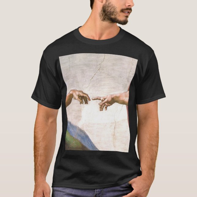 Camiseta Mão de Deus por Michelangelo (Frente)