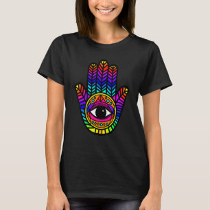 Camiseta Mão de Hamsa Buda Amu Yoga Espiritual Meditação